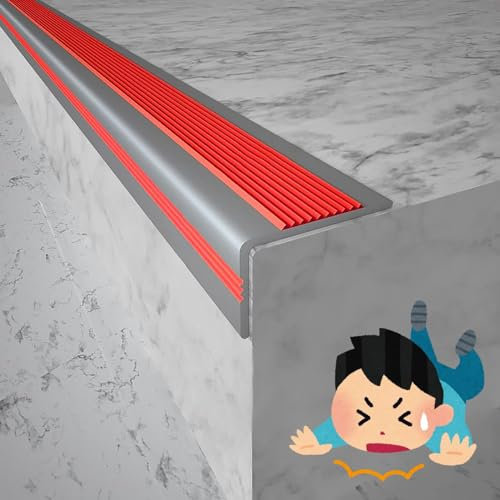 Type L Profilé D'escalier Profilé De Nez De Marche,Avec rainure antidérapante,Antidérapant et résistant, protégeant les personnes âgées et les enfants,Convient aux escaliers intérieurs et extérieurs (