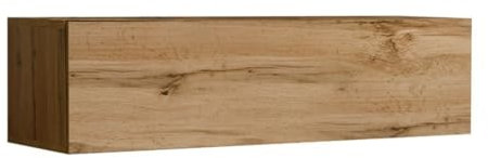 Meuble TV Suspendu Coloris chêne Wotan 120cm Collection Switch.