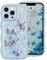 ROSEHUI for iPhone 13 Pro Max Case,Cute Butterfly Curly Wave Phone Case with Sparkly Glitter Bling Star,Clear Anti-Yellowing Camera Protection Soft TPU Shockproof Protective Cover for Girls-Blue