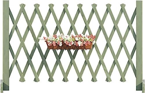 Pflanzgefäße über dem Zaun, grüner teleskopischer Holzzaun, verwendet für die Innendekoration, Gartenzaun im Freien, Klettergerüst für Pflanzen (Größe: 70 * 130 cm) (110 * 165 cm)