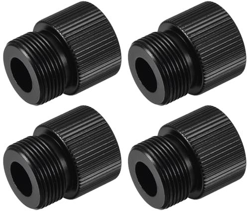 sourcing map Microphone Stand Adapter 5/8-27 Male to 3/8-16 Female Camera Screw Thread Adapter for Microphone Tripod Stand Black 4 Pcs