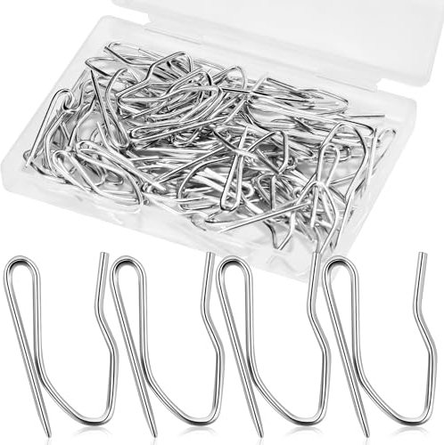 ganci per tende in metallo,Ganci per Tende in Metallo Resistente,Set di 58 Ganci per Tende,Ideali per Tende Pesanti e Drappeggi,Ganci Antiruggine per Tende da Finestra e Doccia,Ganci per Tende da Sole