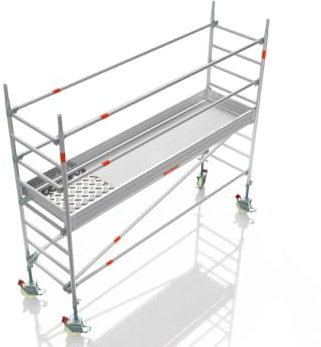 Rollgerüst 2,85 m x 0,75 m • Arbeitshöhe 3,19 m ✓ Fahrgerüst ✓ TÜV Zertifiziert ✓ belastbar 200kg/m² ✓ Arbeitsgerüst • Baugerüst • Fahrbare Arbeitebühne ✓
