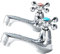 BELZ Vintage Chrome Basin Mixer Tap, Dual Lever Crosshead Hot & Cold Sink Tap, Classic Chrome Finish for Bathroom/Kitchen