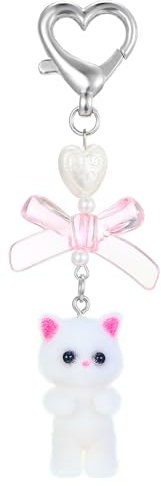 Schlüsselanhänger Katze Plüsch Kätzchen Taschen Anhänger Taschenornament Süßer Katzen Schlüsselanhänger Herzform Schleife Asthetischer Weihnachten Schlüsselanhänger Y2K