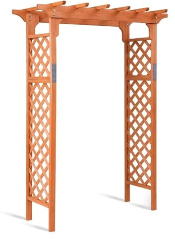HKYBCF 8-Zoll-Gartenlaube aus Holz, Hochzeitsbogen for die Außenterrasse, Hochzeit, Brautparty, Abschlussball-Dekoration, Gartenspalier, Pergola-Laube