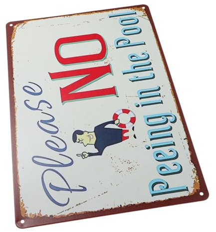 CAXUSD Panneau De Piscine Mural Avec Slogan Pour Décoration Extérieure Métal Robuste Facile à Installer Pour Sécurité Piscine