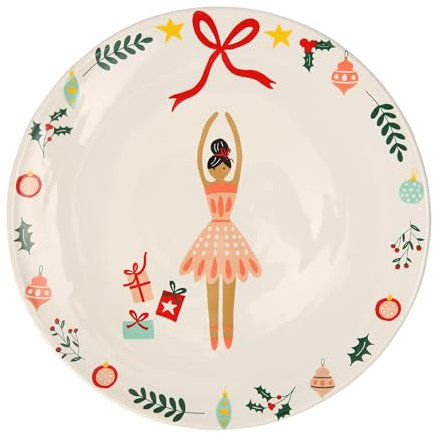 Dexam Nutcracker Ballerina Round Side Plate, White