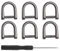 7 Stück D-Ringe aus Hufeisen aus Metall D Ringe mit Schraube Schlüsselbund Diy Leder Handwerk Geldbörse Schlüsselbund Zubehör Für Gurt (Schwarz)