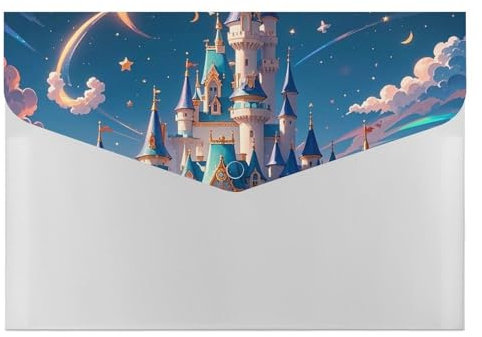Cool Aesthetic Castle Aktenordner für die Arbeit, Aktenordner mit 6 Taschen, Akkordeon-Aktenordner, tragbarer Dokumentenpapier, Quittungen, Organizer, Ordner, Bürobedarf, 33 x 23 cm