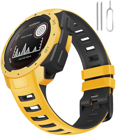 Miimall 22mm Weiches Silikon Ersatzband für Garmin Instinct 2 Surf Armband, Sport Zweifarbiges Armband für Garmin Instinct/Solar/Tactical/Esports/Tide/2 Solar Tactical/Crossover