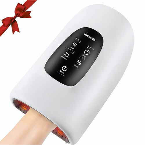 Touchscreen-Handmassagegerät mit Kompression, Druckpunkttherapie bei Arthritis, Schmerzlinderung und Karpaltunnelsyndrom, Shiatsu-Massagegerät mit Wärme, kabellos