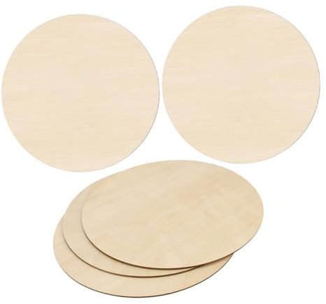 BATHVEVE 5 Stück Unlackierte Holzkreise Zum Basteln, Leere Holzschilder, Holzausschnitt, Holzscheiben Zum Basteln, Türhänger, Malbrett Für Diy-projekte