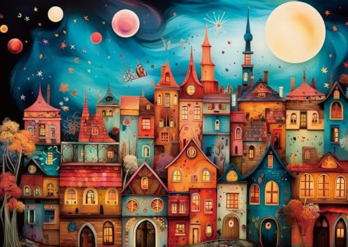 AveJoys Puzzle für Erwachsene 1000 Teile Sternenstadt 70 x 50 cm Puzzles für Erwachsene Pädagogisches Spiel Herausforderung Spielzeug 1000 Teile Puzzles für Erwachsene Kinder