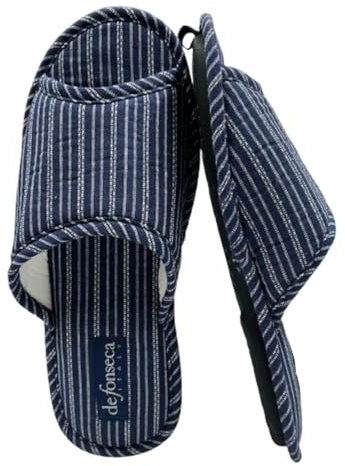 de fonseca Pantofole Uomo in Cotone Punta Aperta da Casa per il Relax Quotidiano