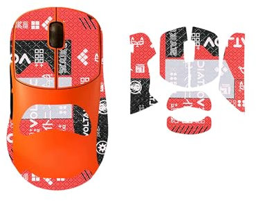 Tapis antidérapant pour souris compatible avec Fnatic x Lamzu Thorn - Couverture complète - Style imprimé (rouge)