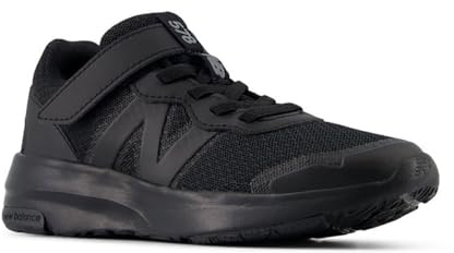 New Balance 578V1 Bungee Lace with Top Strap Sneaker, Black/Black, 11 UK Child