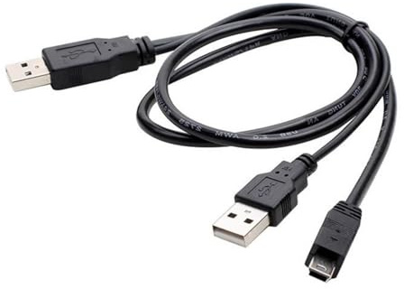 Double USB Male to 5 Pin Splitter Cable External Hard Drive DVDS Bluray 50cm High Speed Data Transfer Y Cable Y Cable