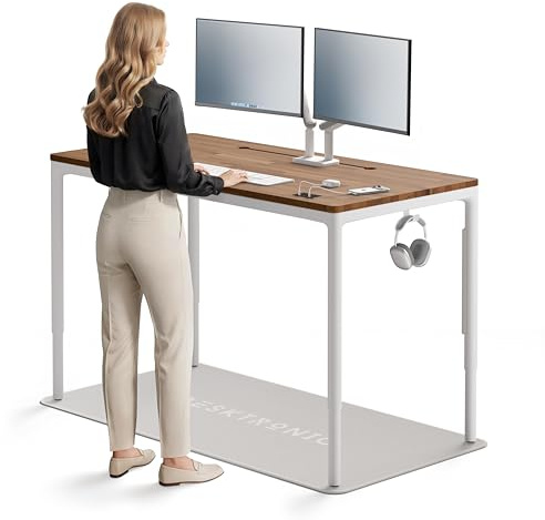 Desktronic Four-Leg Standing Desk 160x80 Cm – Height-Adjustable Desk With 4 Electric Motors, Touchscreen With 2 USB-C Ports, Cable Net, Dual Hooks, Magnetic Cable Channel & Anti-Collision System