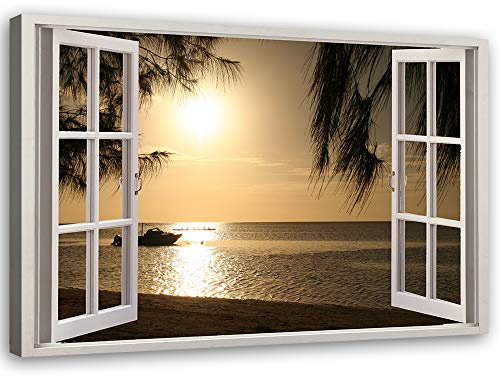 Leinwandbild XXL Landschaft Wandbild Kunst 3D Illusion Braun 115x75 cm