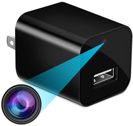 PATTERSON 1080P dold kamera USB-laddare – mini trådlös spionkamera med WiFi och rörelsedetektion – perfekt för hemsäkerhet, babyövervakning och husdjursövervakning