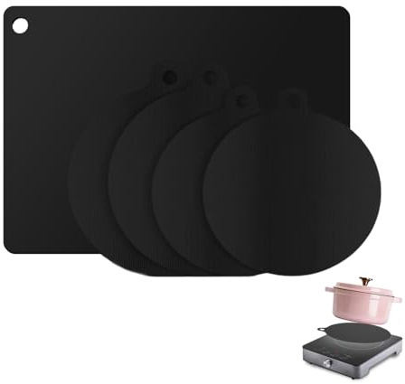 Lot de 5 Tapis Plaque Induction Silicone,0.7 mm Tapis de Protection pour Plaque à Induction
