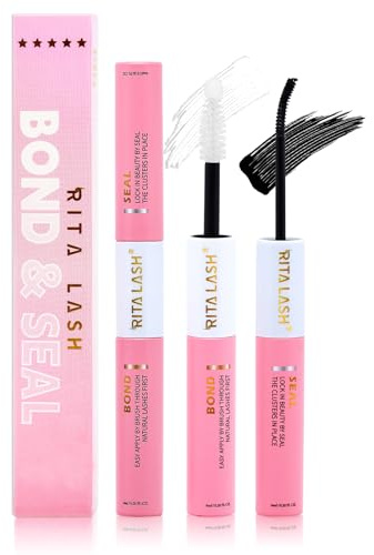Lash Bond and Seal Waterproof Lash Glue for Eyelash Clusters Long Lasting Eyelash Glue Lash Cluster Glue Lash Clusters Eyelash Extensions(6ML+6ML)