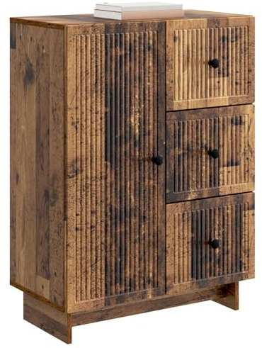vidaXL Sideboard Altholz 66 x 34,5 x 90 cm Holzwerkstoff, Vintage-Stil Einheit, rechteckige Anrichte, schickes Stauraum, platzsparendes Design, praktischer Esszimmer-Schrank
