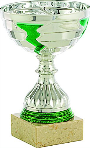PALLART 7115 – 1 Trophäe Sport mit Design Lampo PLT und 18 cm, Silber, Green, Einheitsgröße