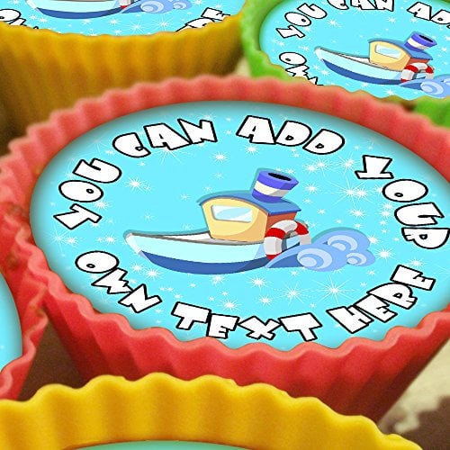 20 x Personalised Boat 5cm High Resolution Cupcake Toppers