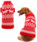 BINGPET Hundepullover mit Rentiermotiv, klassisch, Rot, Größe M