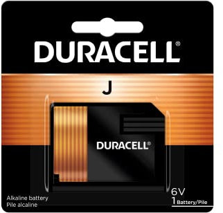 Duracell J - Batteria alcalina da 6 V, confezione da 1, batteria alcalina J da 6 V, lunga durata per fotocamere, dispositivi medici, telecomandi e altro ancora