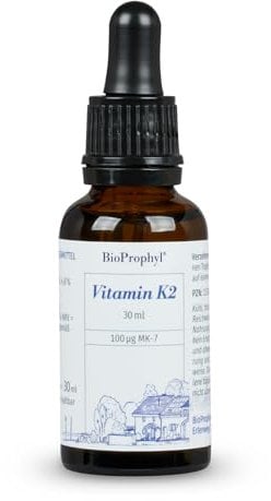 BioProphyl® Vitamin K2 Tropfen mit 100 µg K2 aus fermentativer Herstellung in nativem Oliven-Öl gelöst - 600 Tropfen - 100% vegan