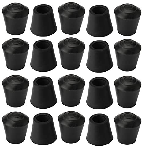 sourcing map 20pcs Embout Pied Chaise Bouchon Tampon Capuchon Protection Jambe Meuble Plancher Antidérapant en Caoutchouc Diamètre Intérieur 12mm