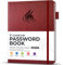 Clever Fox Passwortbuch mit Registerkarten - Adress- und Passwort-Organisationsbuch mit alphabetischen Registerkarten - Großes Passwortbuch für Computer- und Website-Logins, Weinrot