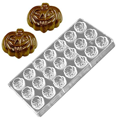 DUBENS 21 Hohlraum DIY 3D Halloween Kürbis Kopf Form Harte Polycarbonat Schokolade Form Küche Candy Kuchen Backen Gebäck Werkzeug