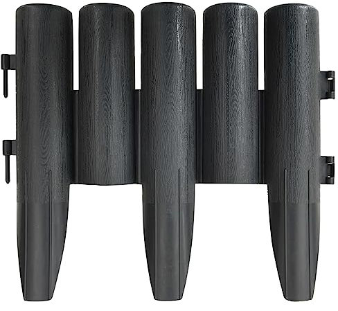 vidaXL 36x Bordes de Jardín Césped Cortina Frontera Parterres Delimitador Planta Flor Patio Terraza Balcón Exterior Decoración PP Gris Antracita 10 m
