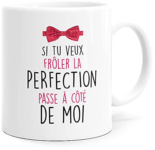 Mug Humour Perfection Tasse Message Drôle. Idée Cadeau Original Ami, Collègue Amoureux Couple Frère Sœur Pote Copine pour Anniversaire Noël Pour le Plaisir. Souriez dès le Réveil.