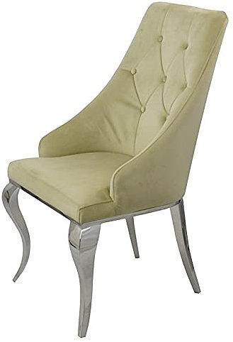 BellaCasa Barocke Stuhl William II Sand moderner Polsterstuhl