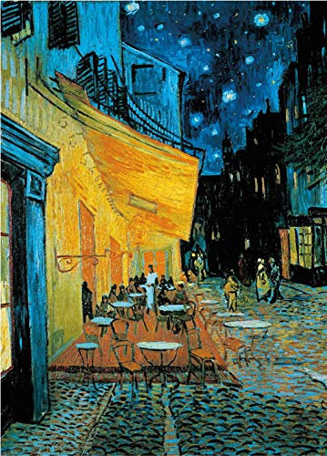 Puzzle 1000 Pieces Adultes Terrasse de café la Nuit par Vincent Van Gogh 70 x 50 cm Puzzle Adulte 1000 pièces Jeu éducatif défi Jouet 1000 Pièces Puzzles Van Gogh Peinture Art Adultes Enfants