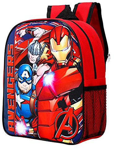 fancy Avengers Kids Childrens Backpack School Rucksack Travel Bag Boys Girls with side mesh pocket, Multicolour, 24.5cm (height), 29cm (width), 10cm (depth)