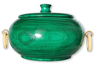 Deko Schale aus massivem Holz | Wohnzimmer Tischdeko Küche Holz Deko | Vintage Holzschale Zuckerdose Holzdose Holzschüssel (Grün)