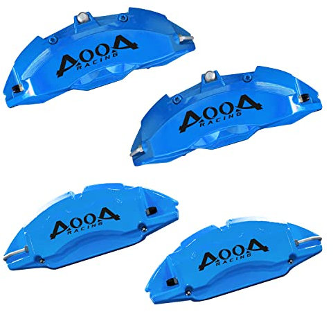 AOOA RACING Aluminum Light Blue Caliper Covers with Black Character Fits Tesla Model Y (set of 4)