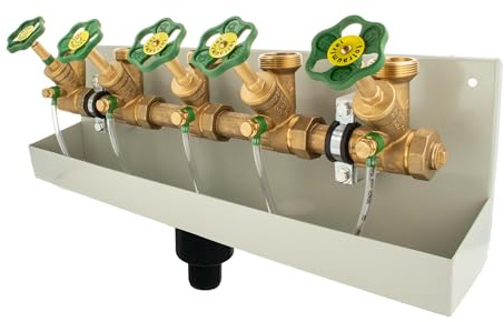 SCHLÖSSER Kompakt-Verteilerstation 5-Strang Verteiler - Zulauf 1 Zoll - DN 25, mit Ablaufrinne - 0075652502001