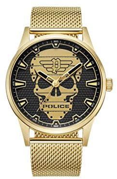 Police Herren Analog Quarz Uhr mit Edelstahl Armband PEWJG2227903