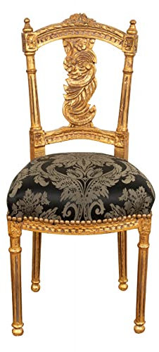 BISCOTTINI INTERNATIONAL ART TRADING Kekse Stühle Luigi XVI 90 x 40 x 45 cm | Stuhl im französischen Stil antik Gold | Schlafzimmer Sessel | Barock Stühle