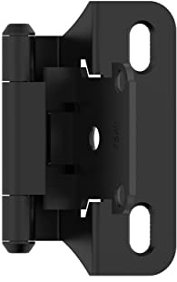 Amerock BPR7566FB Cabinet Hinge 1/4 in (6 mm) Overlay Self Closing Partial Wrap Matte Black Kitchen Cabinet Door Hinge 1 Pair/2 Pack Functional Hardware