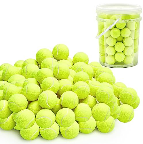Jenaai 72 Stück Sport-Tennisbälle mit Druck, 12 l, Filz-Bälle, 6,3 cm, Kinder-Tennisbälle für Gerichte, Übungen, Anfänger, Trainingszubehör, Hund