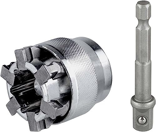 Treki Clé à Douille Réglable Universelle Douille Universelle 10-19 mm Cliquet Clé à Cliquet 3/8-3/4'' Outils à Main Clé avec Adaptateur 65mm pour Clé à Cliquet Perceuse électrique