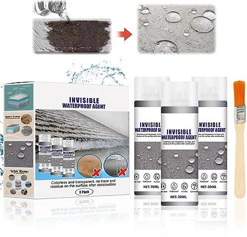 Mastic d'isolation étanche,Agent anti-fuite étanche,Scellant invisible imperméable,Liquide d'étanchéité transparent,Mastic fuite d'eau,Revêtement imperméable pour murs(3 * 30ml)
